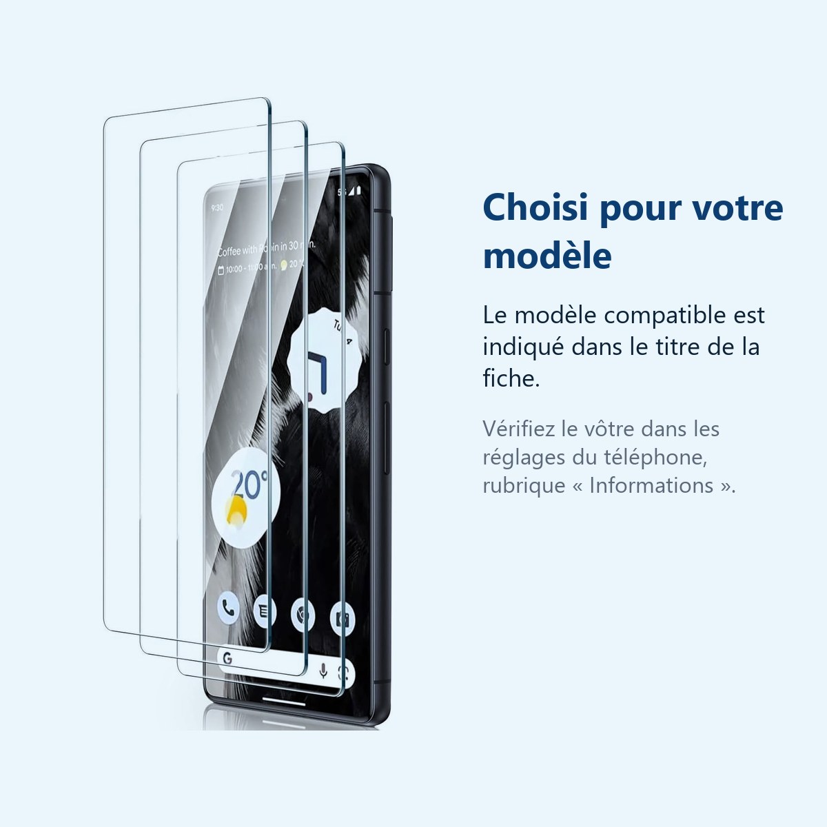 Accessoire ajusté au modèle exact – Verres Trempes X3 Pour Google Pixel 8