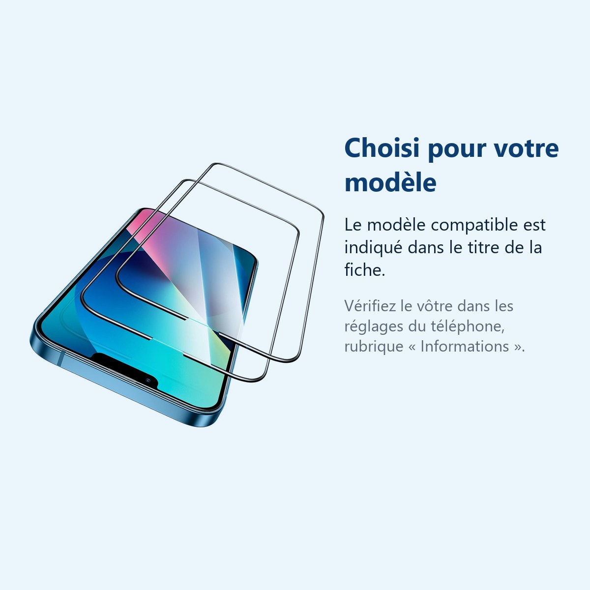 Accessoire ajusté au modèle exact – Verre Trempé pour iPhone 13 Mini (5,4 pouces) [Pack 2] Film Vitre Protection Ecran