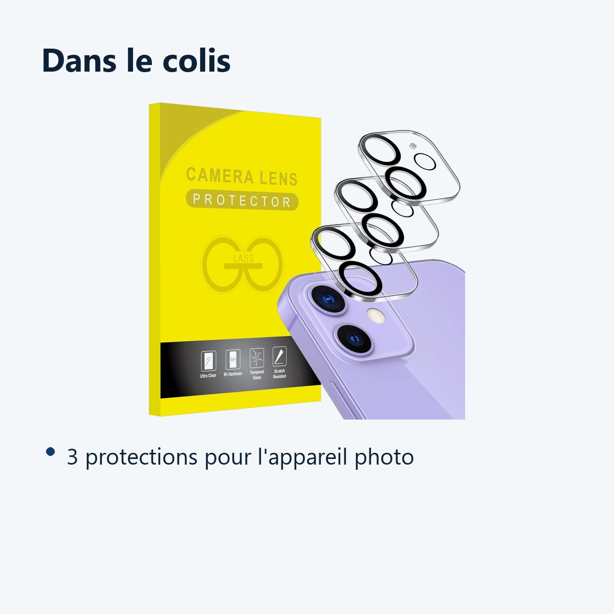 Contenu du colis – Verres Protection Camera Arriere X3 Pour iPhone 11