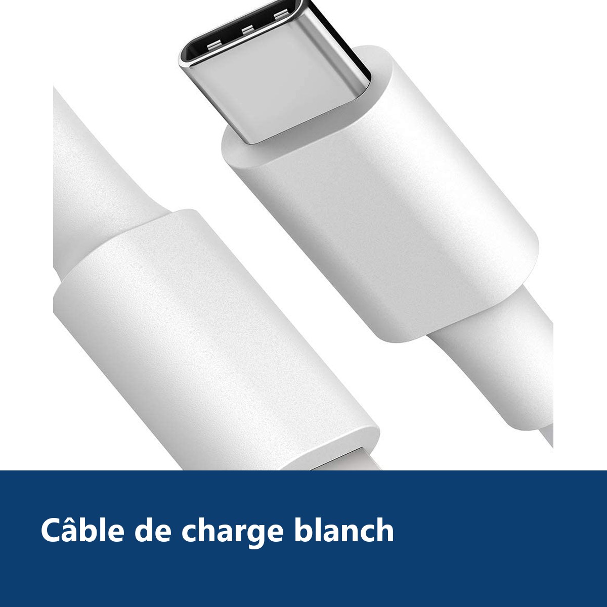 Vue de détail – Cable USB-C vers Lightning 1 m Blanc Pour Apple iPhone iPad