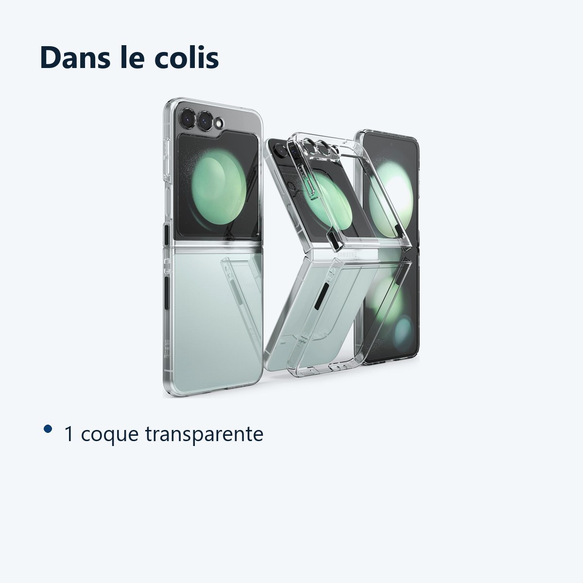 Contenu du colis – Coque Silicone Transparente Pour Samsung Z Flip 5 5G