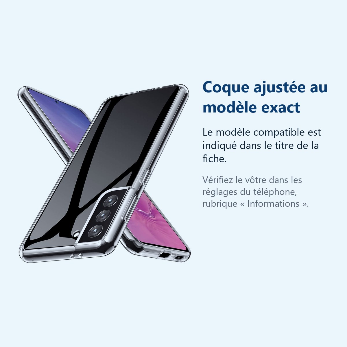 Accessoire ajusté au modèle exact – Coque Silicone Transparente Pour Samsung Galaxy S21 5G