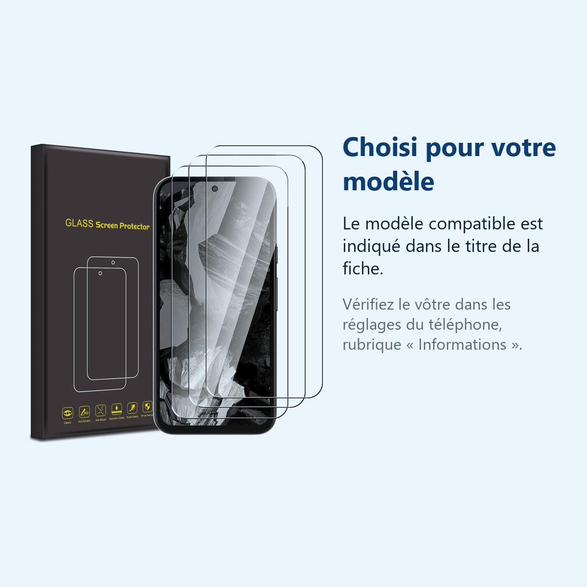 Accessoire ajusté au modèle exact – Verres Trempes X3 Pour Google Pixel 8a