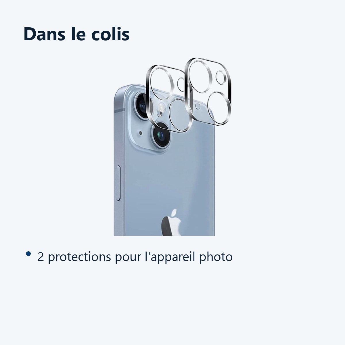 Contenu du colis – Verres Protection Camera Arriere X2 Pour iPhone 14 Plus