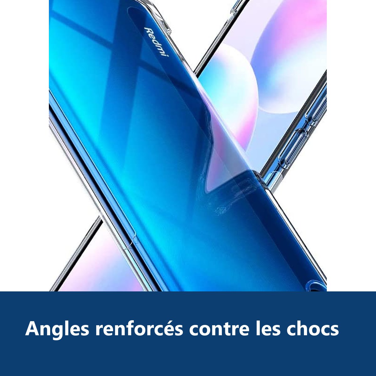 Vue de détail – Coque Silicone Transparente Angles Renforces Pour Xiaomi Redmi 9A