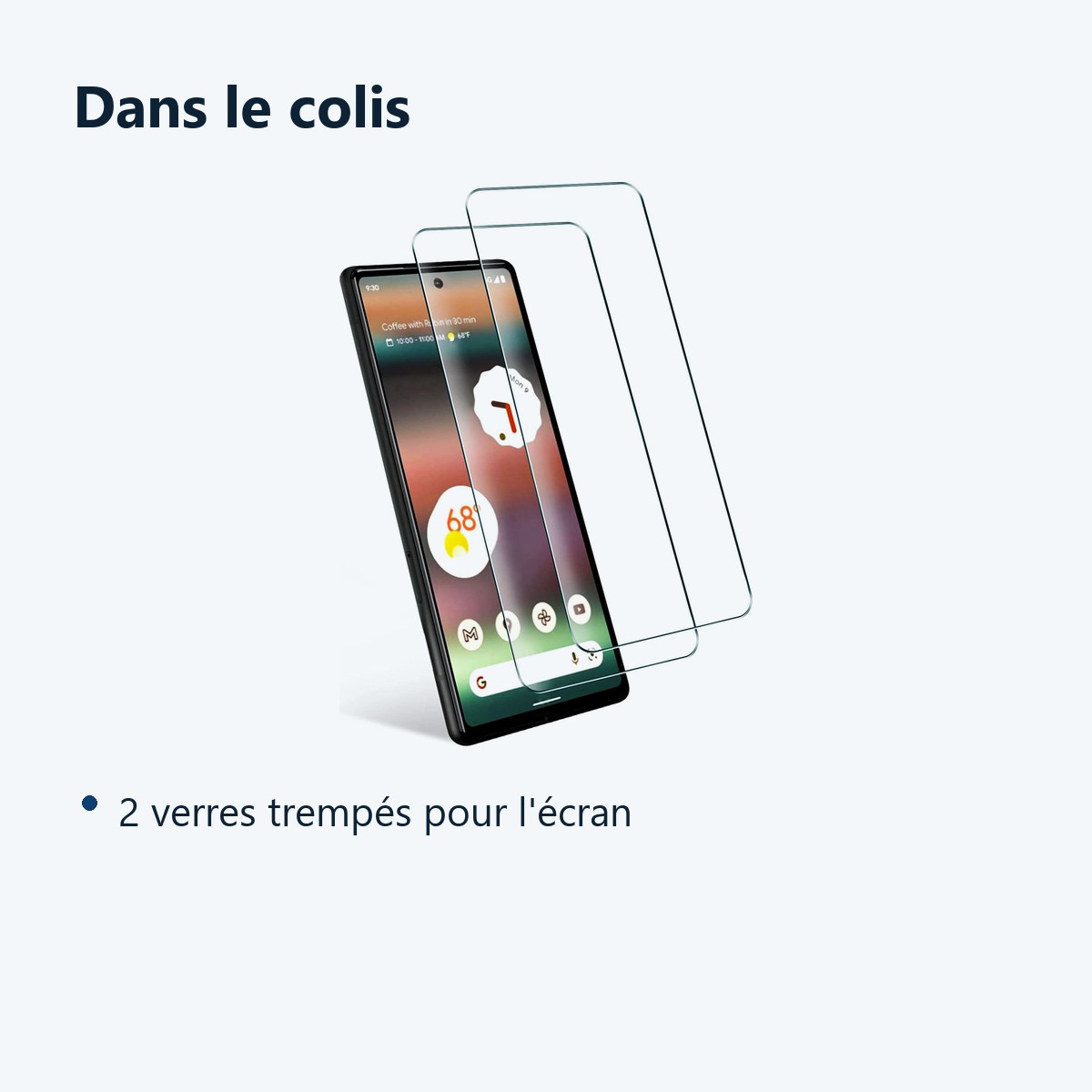 Contenu du colis – Verres Trempes X2 Pour Google Pixel 6a