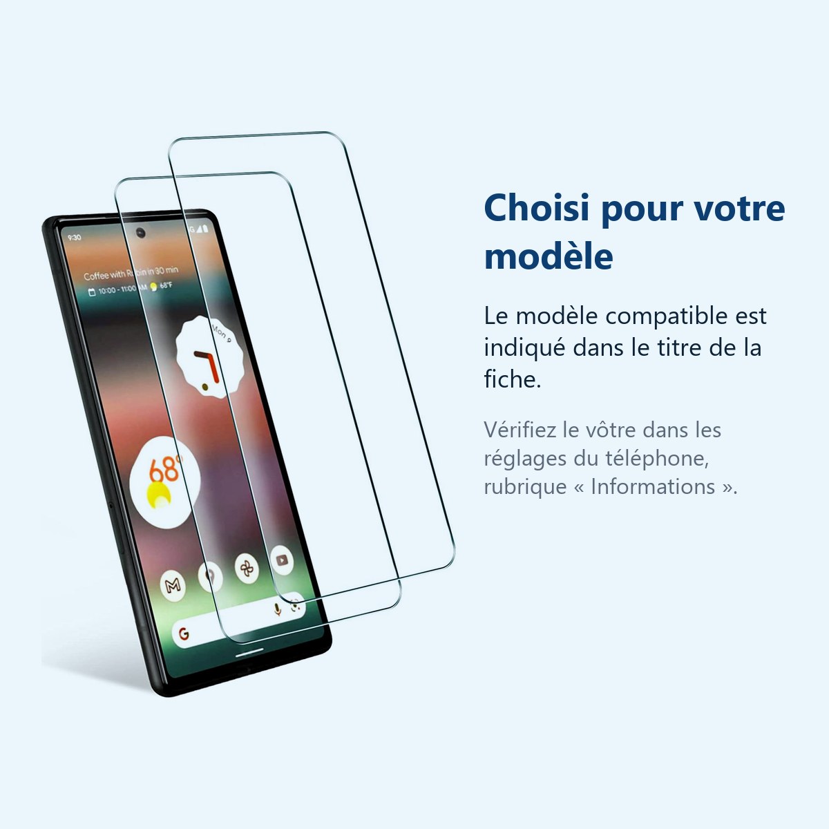 Accessoire ajusté au modèle exact – Verres Trempes X2 Pour Google Pixel 6a