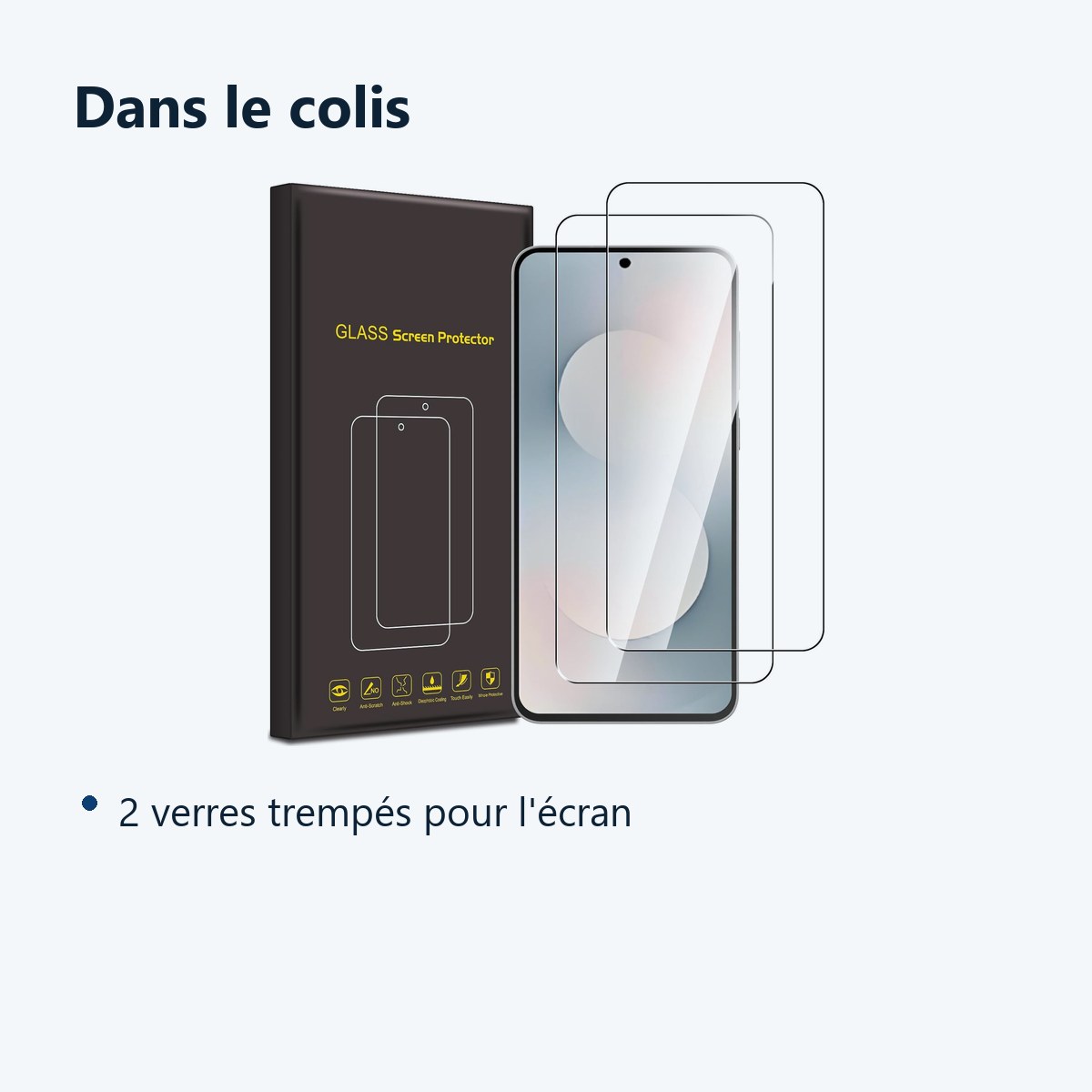 Contenu du colis – Verres Trempes X2 Pour Samsung Galaxy S25 FE