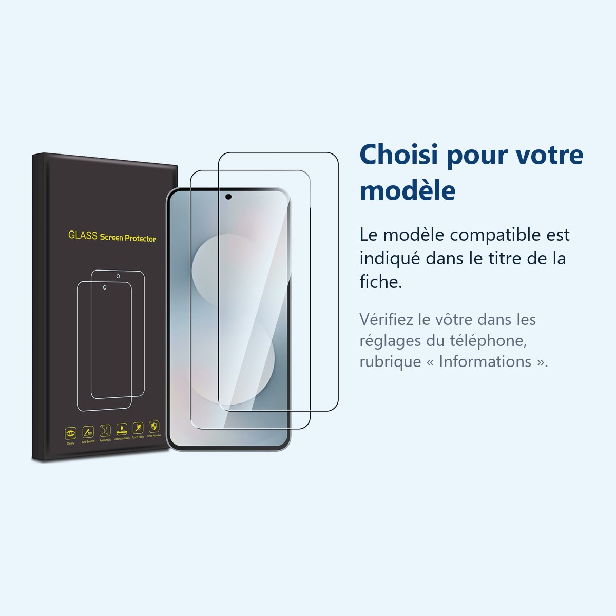 Accessoire ajusté au modèle exact – Verres Trempes X2 Pour Samsung Galaxy S25 FE