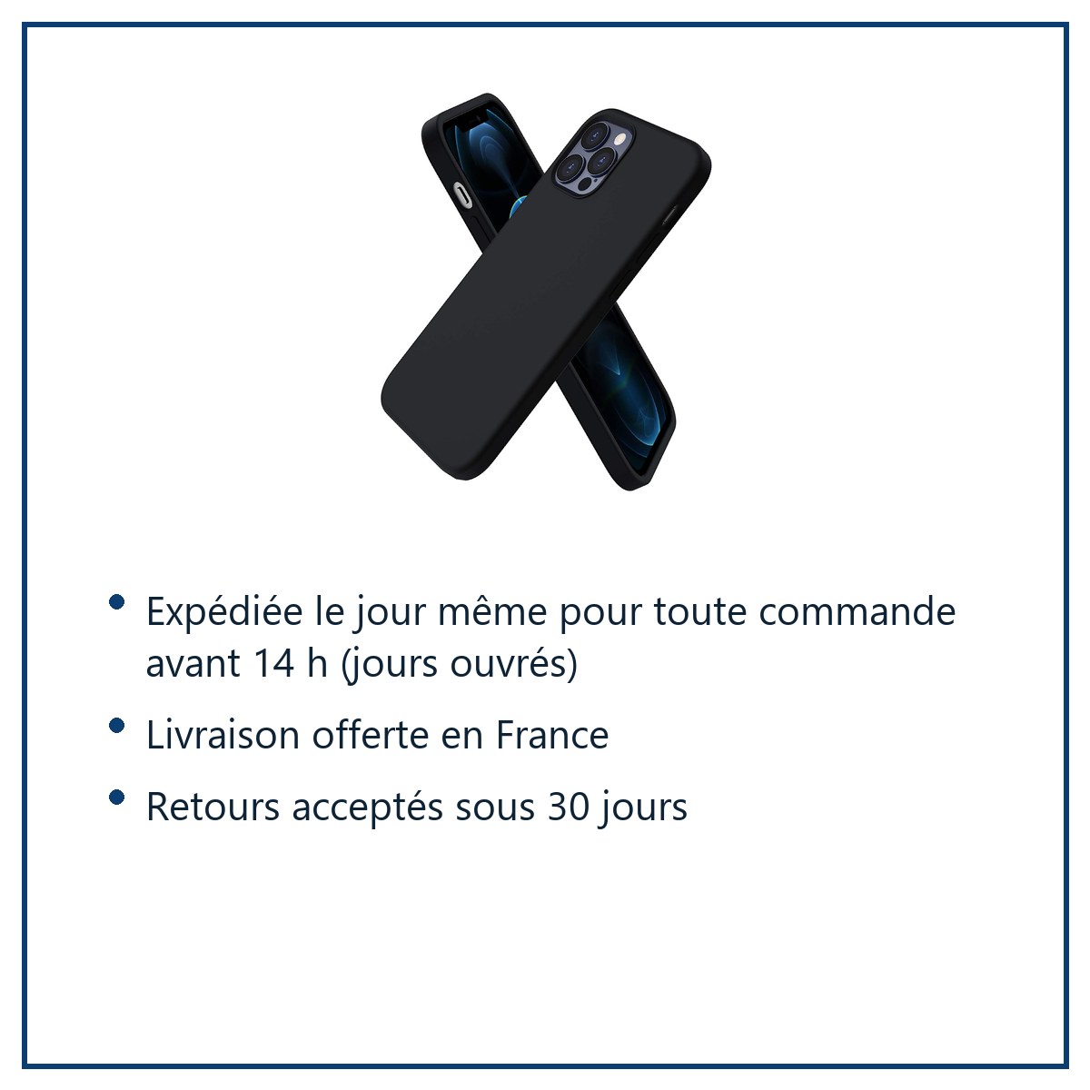 Expédition le jour même, livraison offerte, retours sous 30 jours – Coque Silicone Noire Pour iPhone 13 Pro