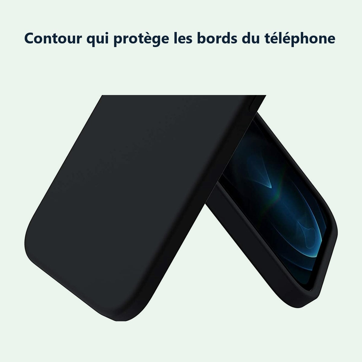 Contour qui protège les bords – Coque Silicone Noire Pour iPhone 13 Pro