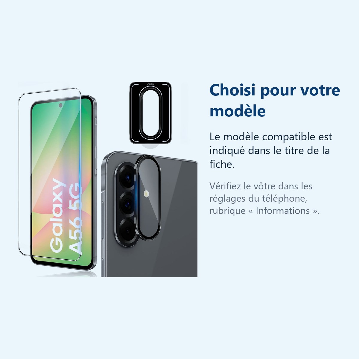 Accessoire ajusté au modèle exact – Verre Trempe et Protection Camera Arriere Transparent Pour Samsung Galaxy A56