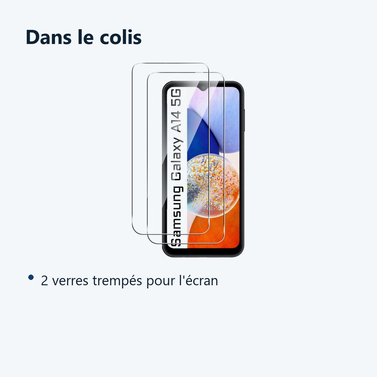 Contenu du colis – Verres Trempes X2 Pour Samsung Galaxy A14 4G / 5G