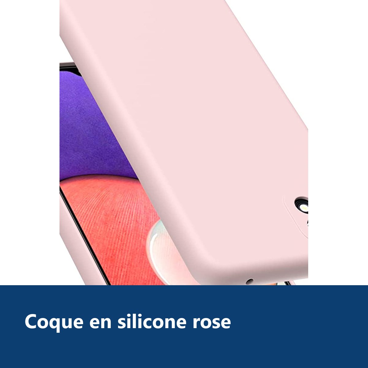 Vue de détail – Coque Silicone Rose Pour Samsung A22 5G