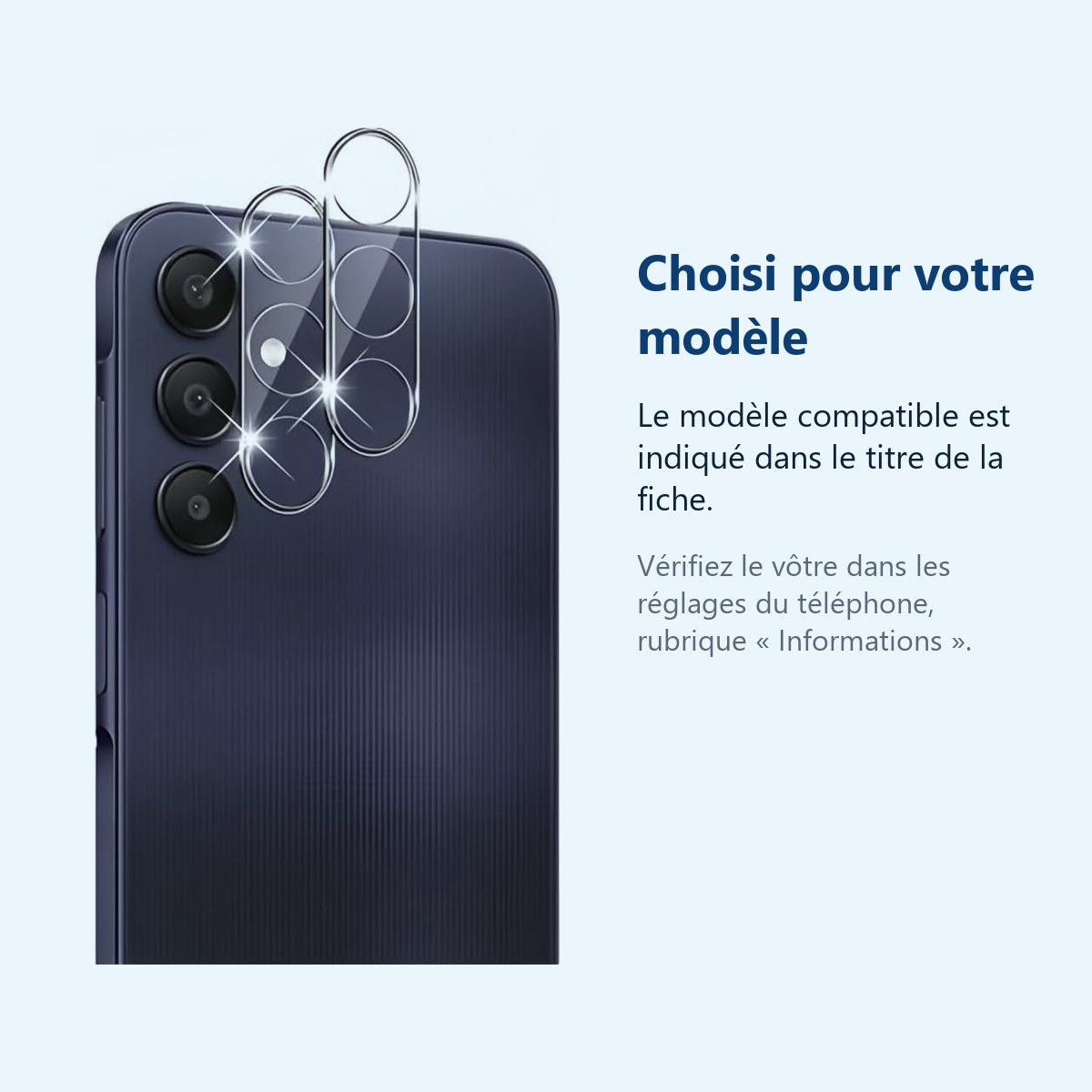 Accessoire ajusté au modèle exact – Verres Protection Camera Arriere Transparent X2 Pour Samsung Galaxy A16