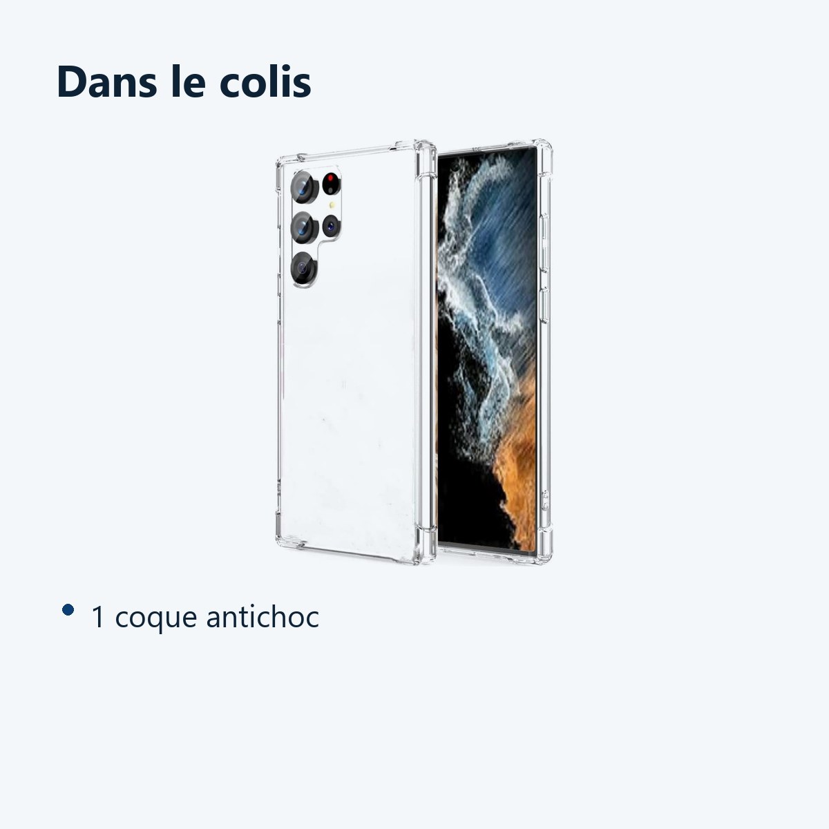 Contenu du colis – Coque antichoc pour Samsung Galaxy S22 Ultra (6,8 pouces)