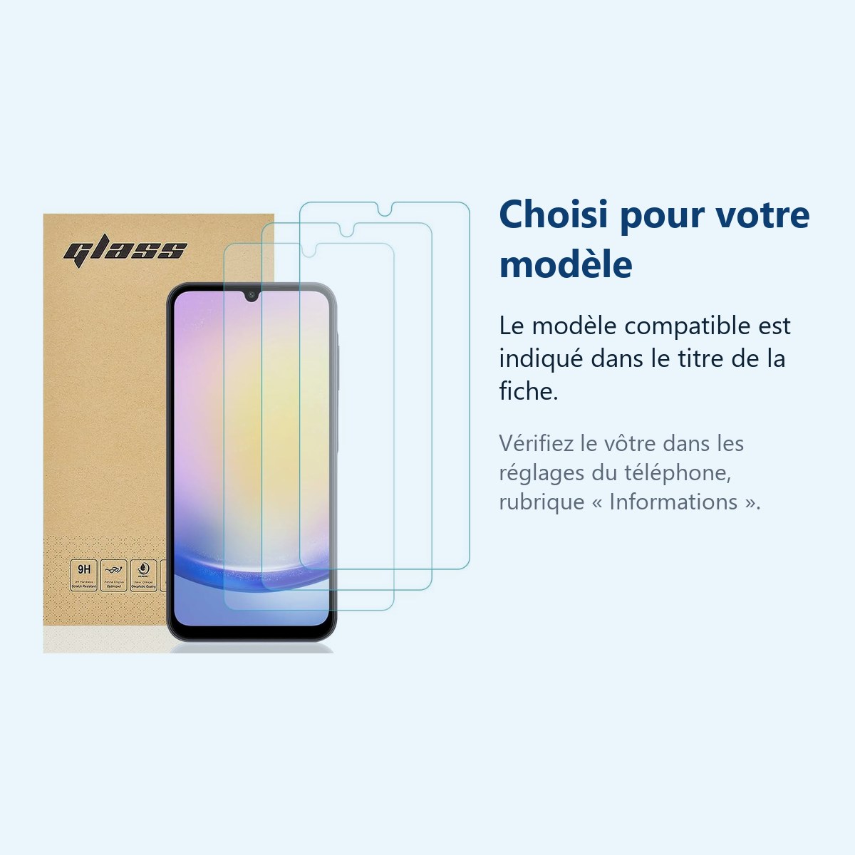 Accessoire ajusté au modèle exact – Verres Trempes X3 Pour Samsung Galaxy A25 5G