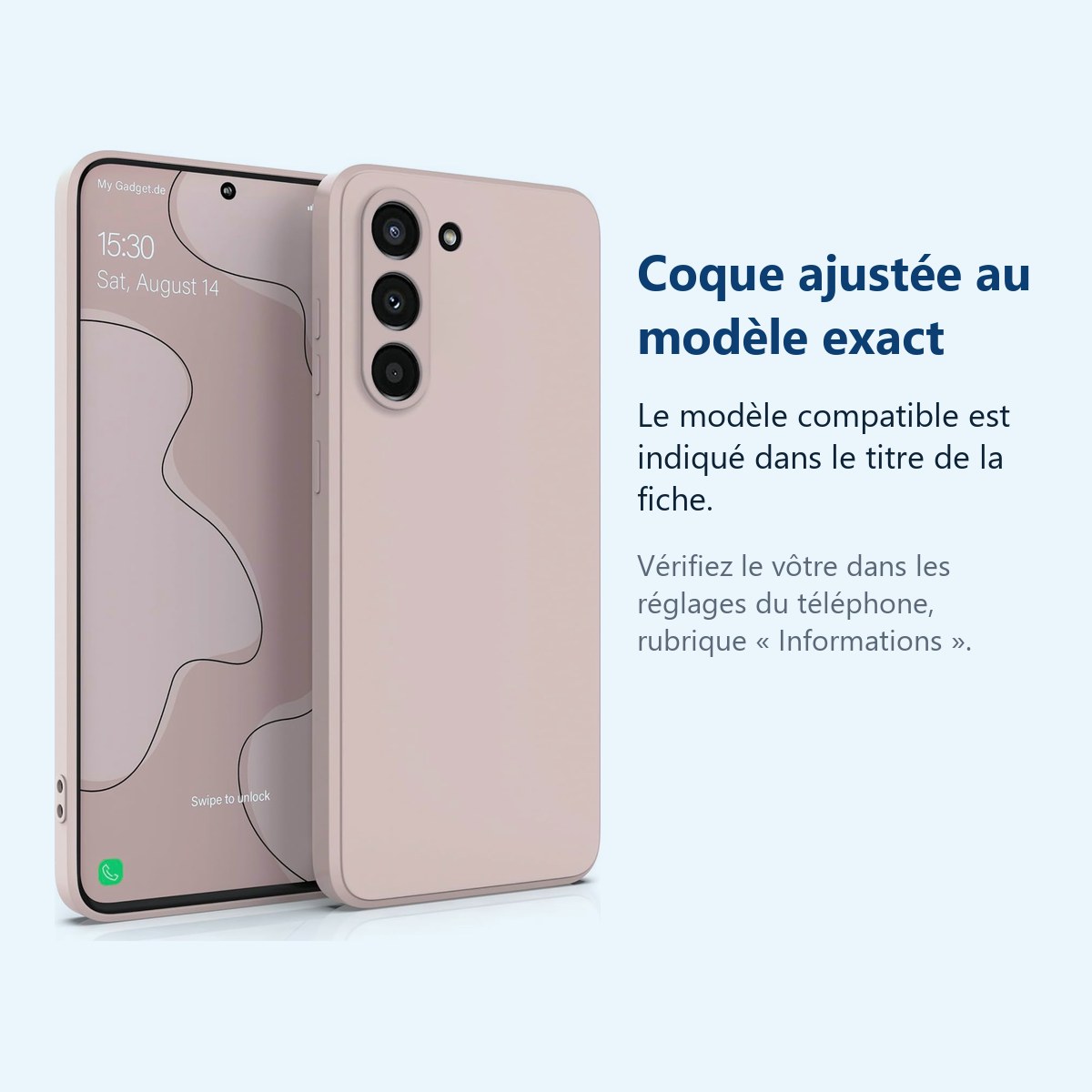 Accessoire ajusté au modèle exact – Coque Rose pour Samsung Galaxy S23 Plus (6,6 pouces)