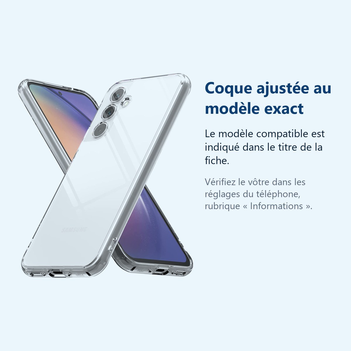 Accessoire ajusté au modèle exact – Coque Silicone Transparente Pour Samsung Galaxy A54 5G