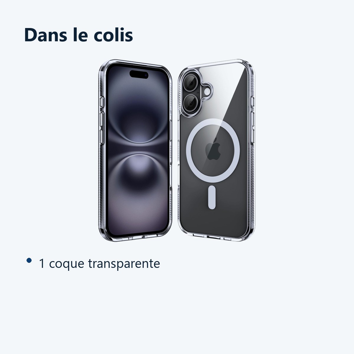 Contenu du colis – Coque de Protection Transparente Compatible Magsafe Pour iPhone 16 Plus