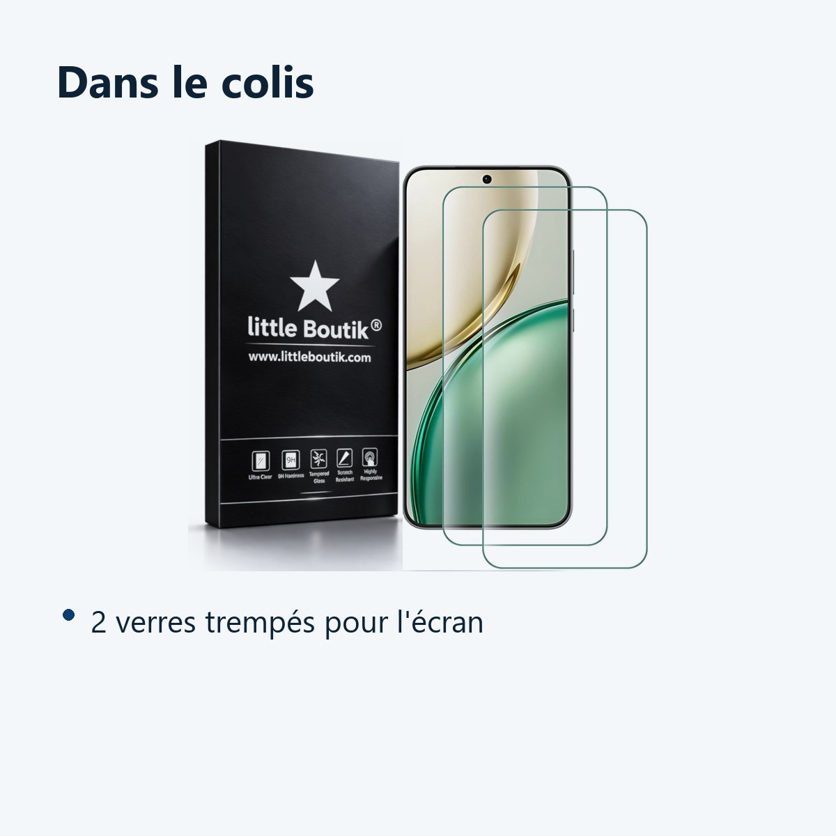 Contenu du colis – Verres Trempes X2 Pour Honor Magic 8 Lite