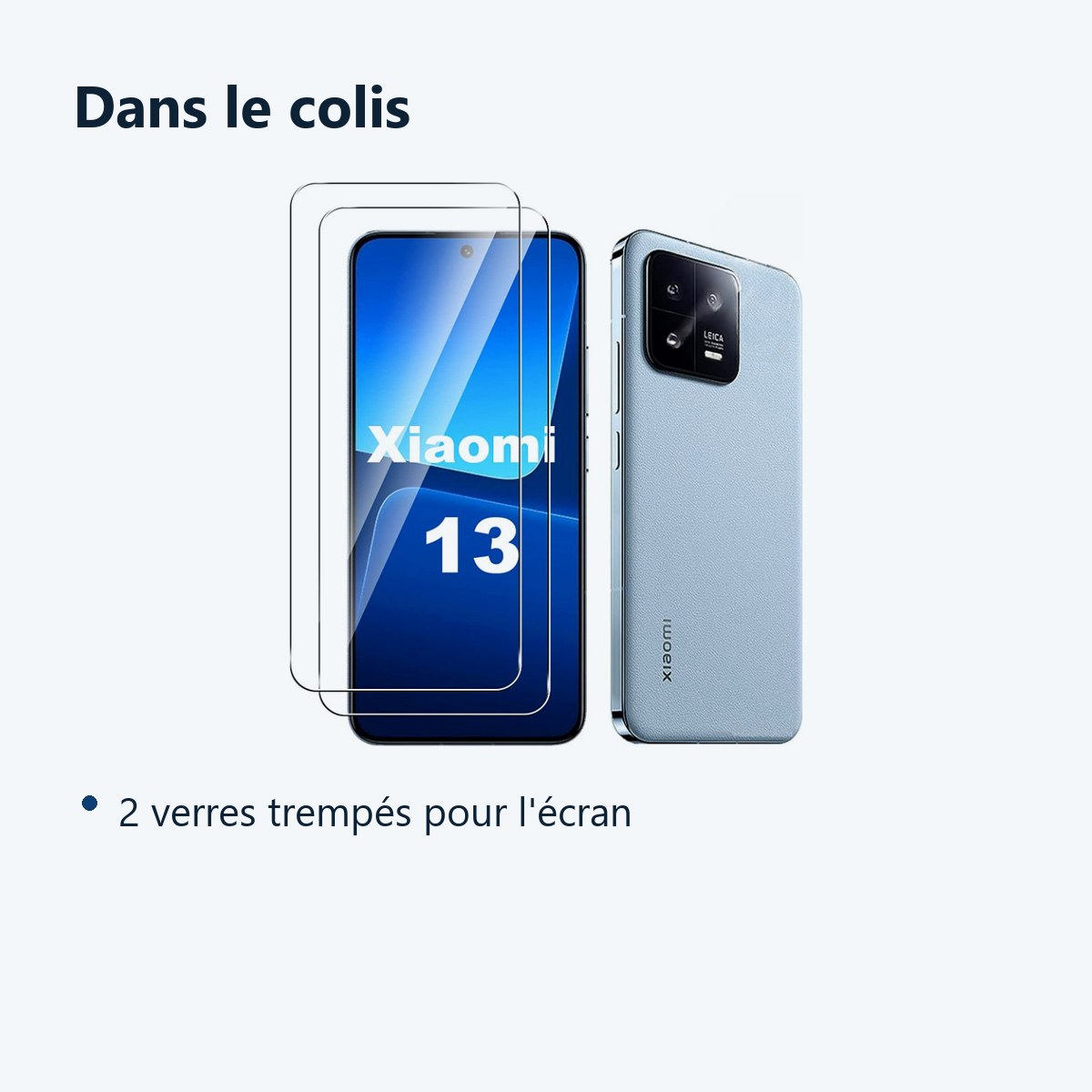 Contenu du colis – Verres Trempes X2 Pour Xiaomi 13