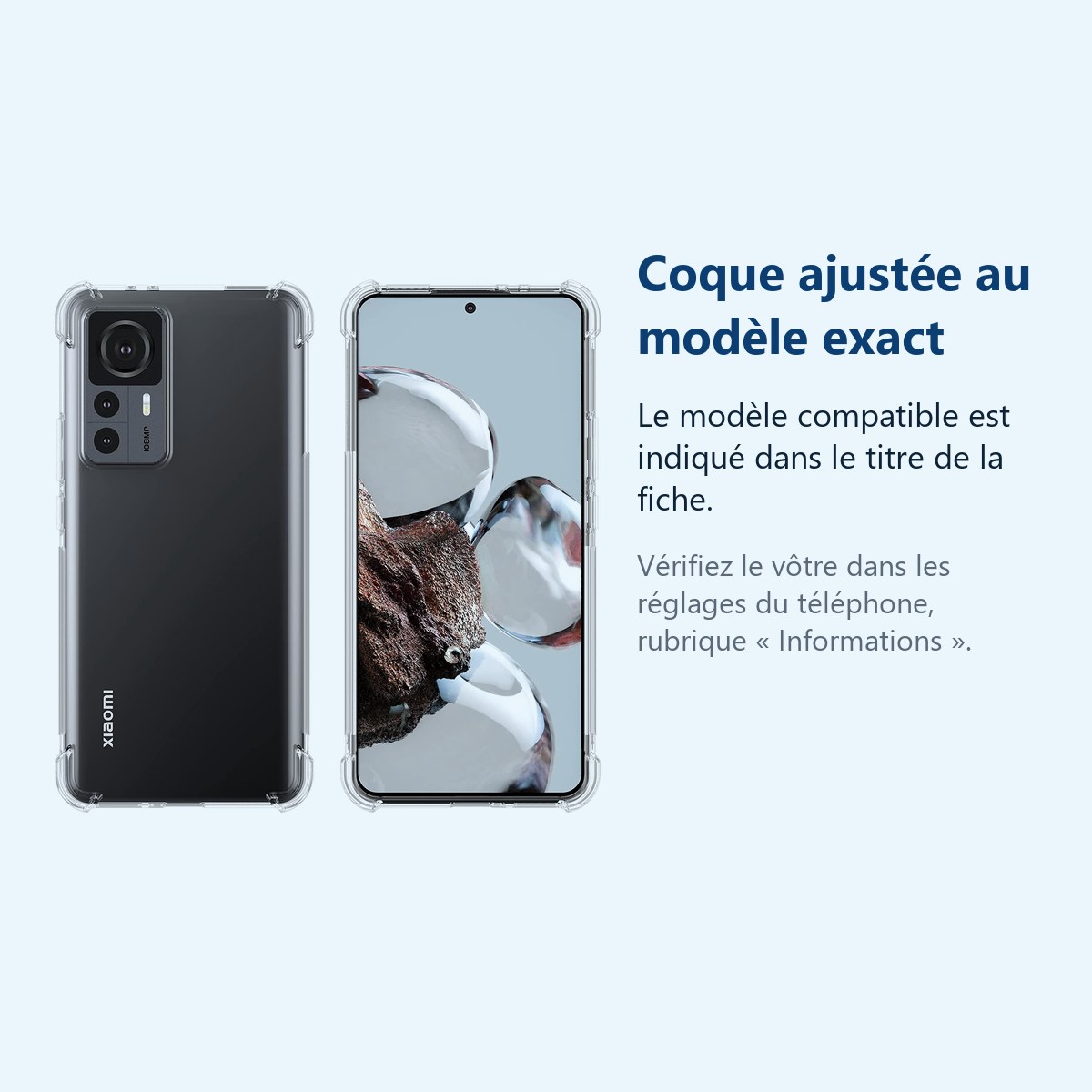 Accessoire ajusté au modèle exact – Coque Silicone Angles Renforces Pour Xiaomi 12T 5G