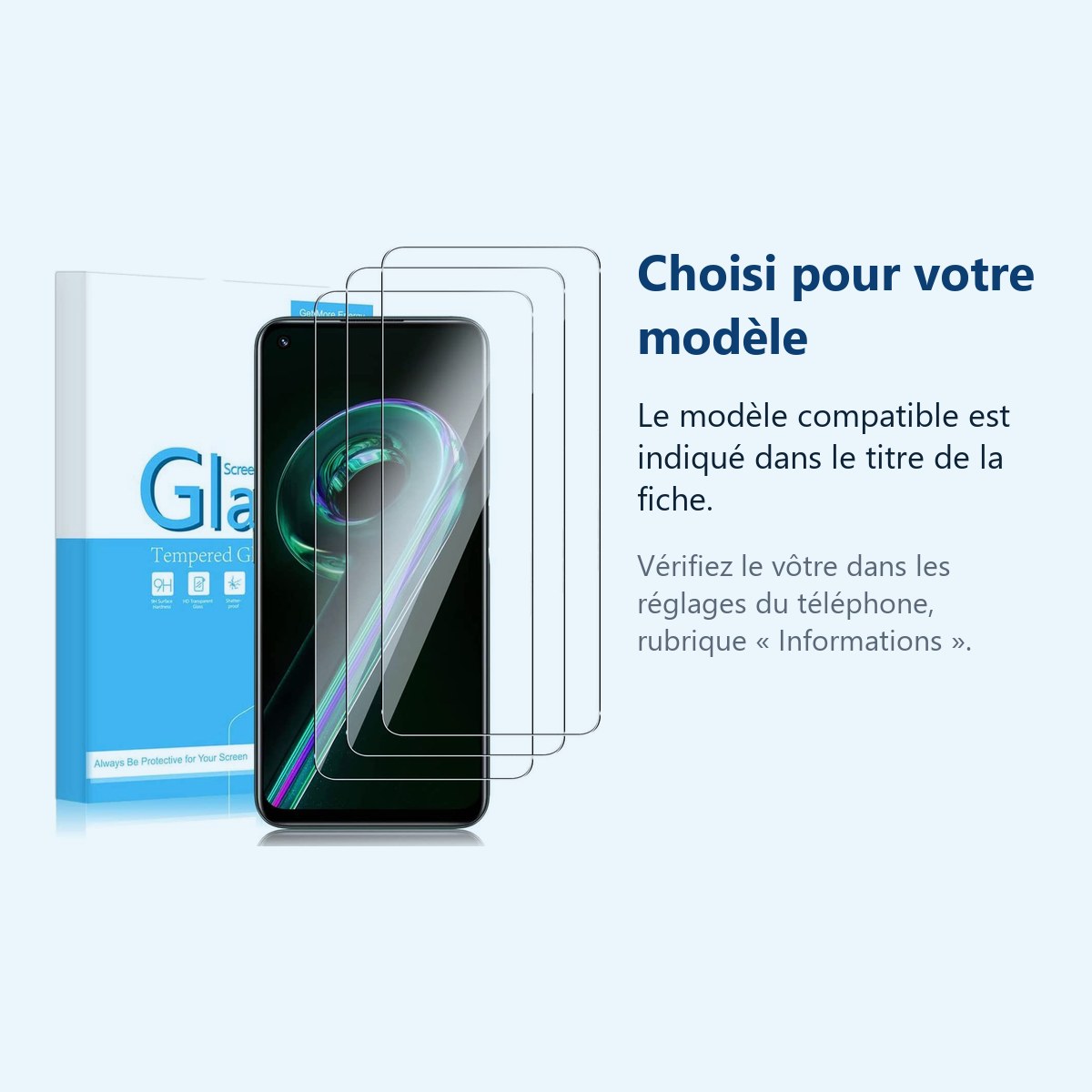 Accessoire ajusté au modèle exact – Verres Trempes X3 Pour Realme 9i 5G / 10 5G