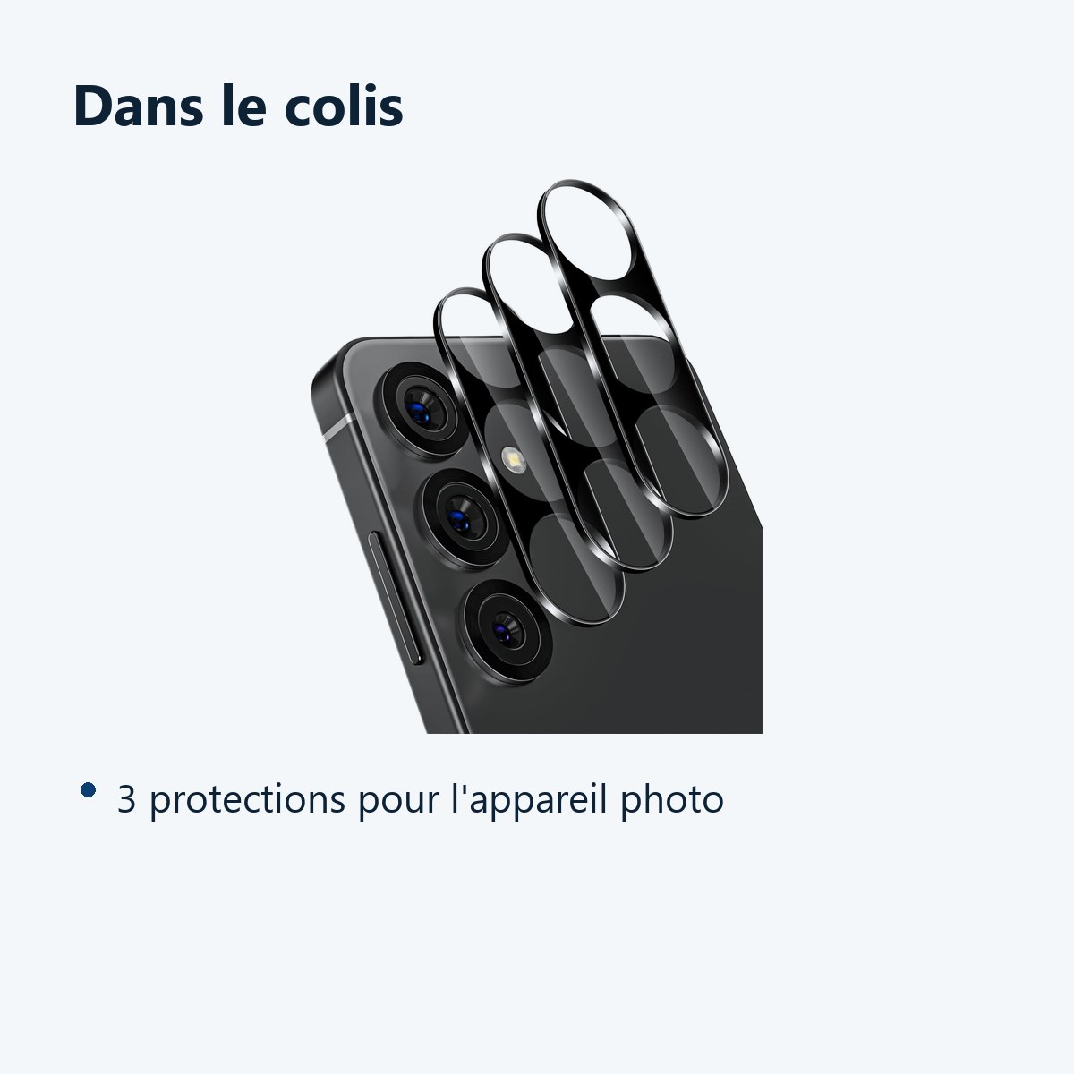 Contenu du colis – Verres Protection Camera Arriere X3 Pour Samsung Galaxy S25
