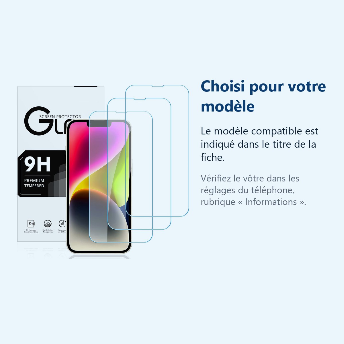 Accessoire ajusté au modèle exact – Verres Trempes X3 Pour iPhone 13 / iPhone 13 Pro