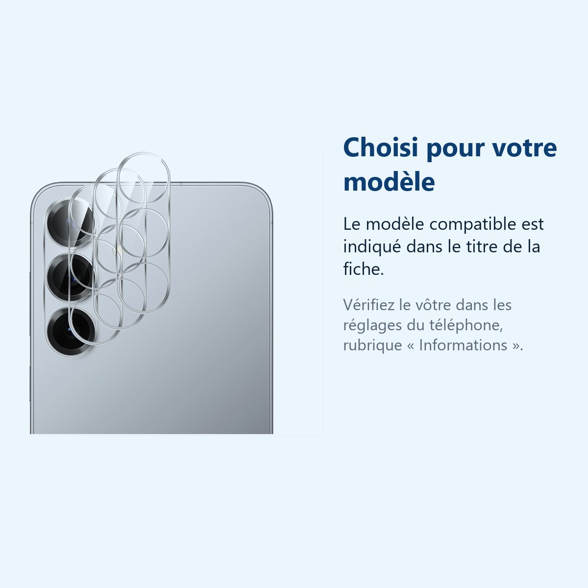 Accessoire ajusté au modèle exact – Verres Protection Camera Arriere Transparent X3 Pour Samsung Galaxy S25