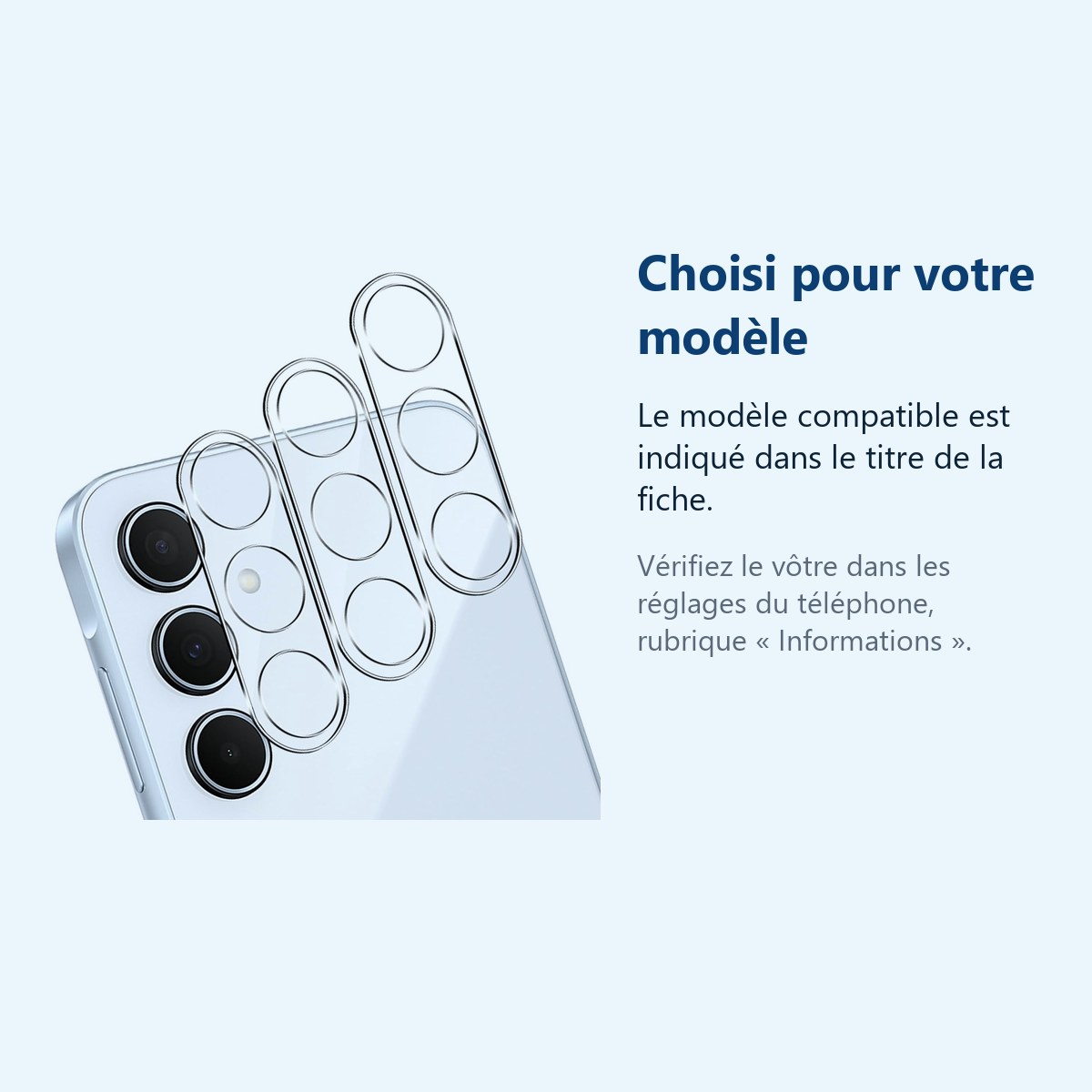 Accessoire ajusté au modèle exact – Verres Protection Camera Arriere Transparent X3 Pour Samsung Galaxy A35