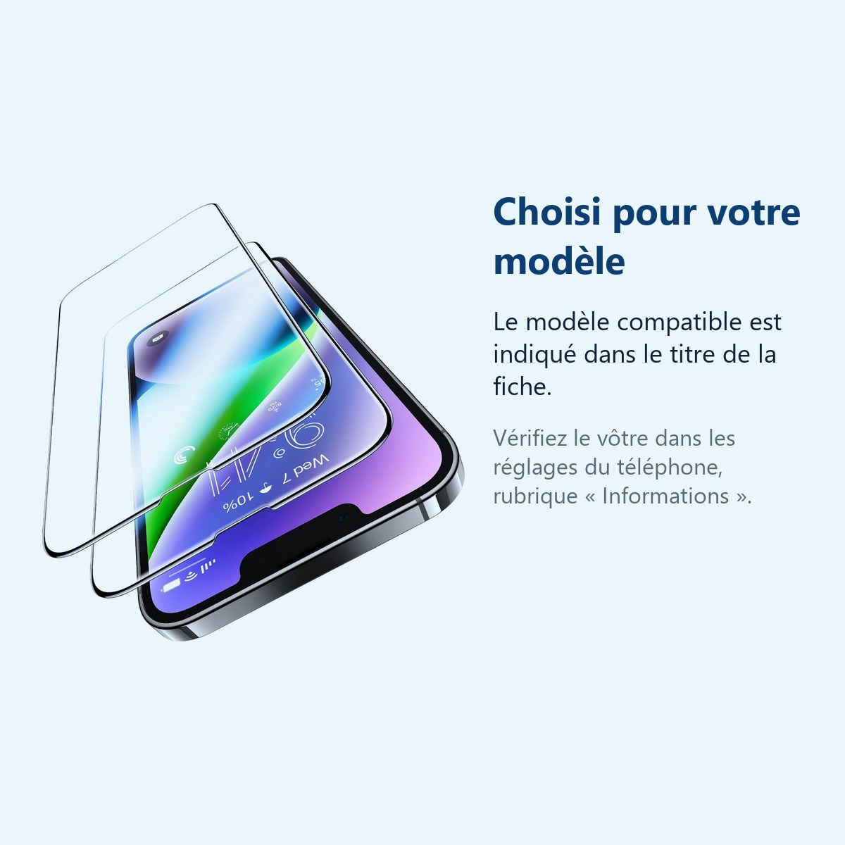 Accessoire ajusté au modèle exact – Verre Trempé pour iPhone 13 Pro (6,1 pouces) [Pack 2] Film Vitre Protection Ecran