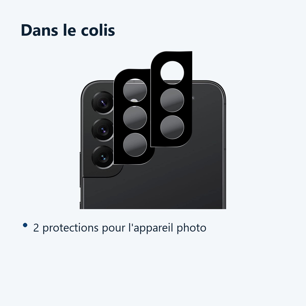 Contenu du colis – Verres Protection Camera Arriere X2 Pour Samsung Galaxy S22 Plus