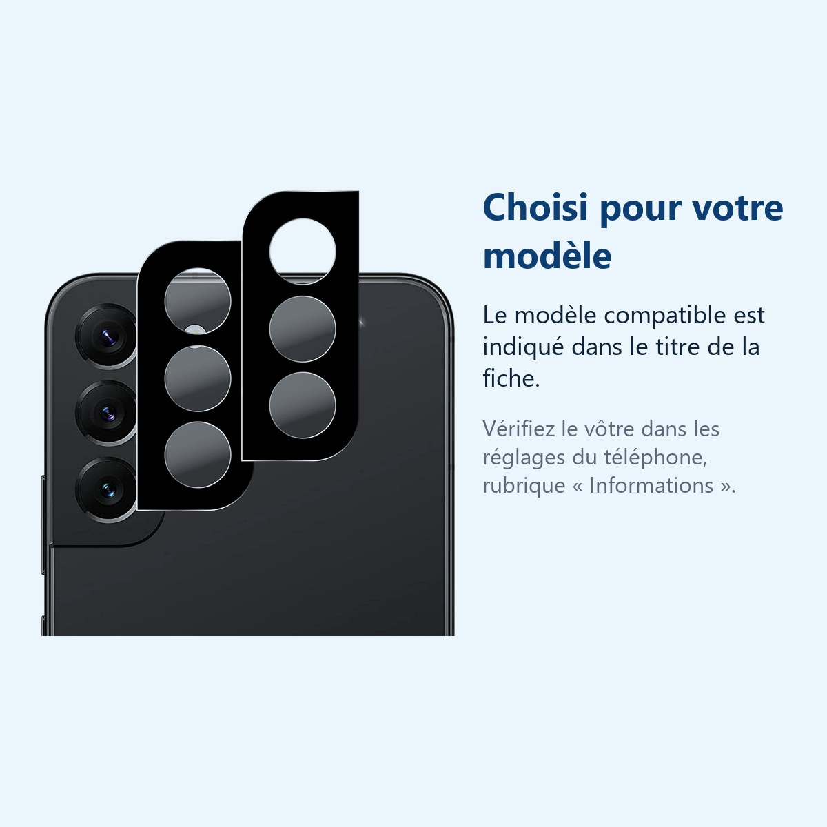 Accessoire ajusté au modèle exact – Verres Protection Camera Arriere X2 Pour Samsung Galaxy S22 Plus