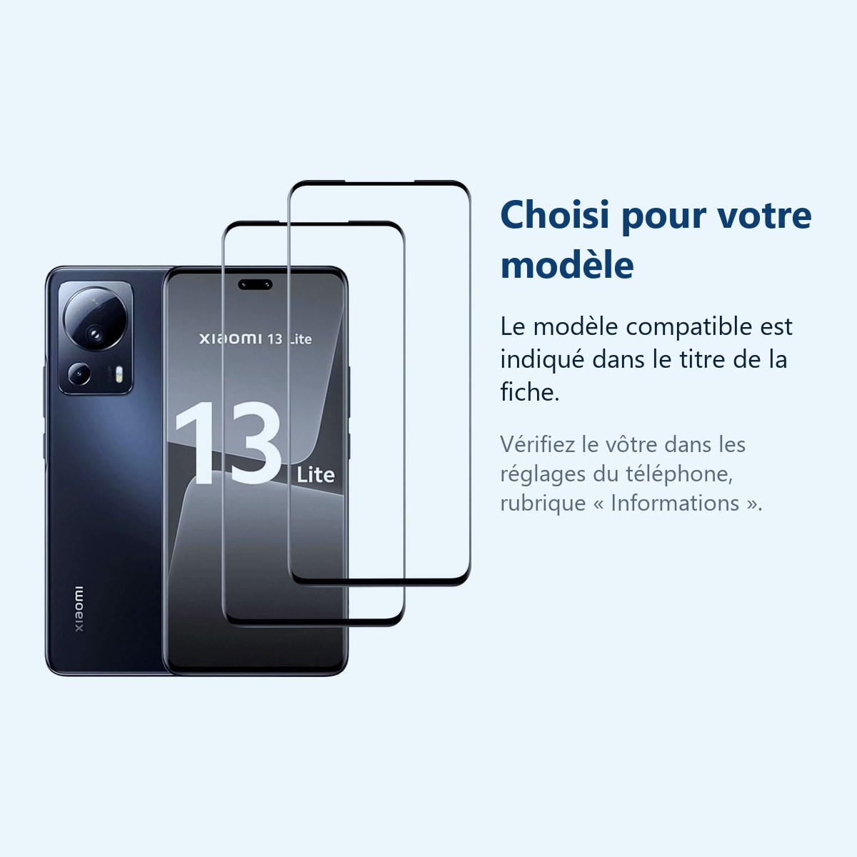 Accessoire ajusté au modèle exact – Verres Trempes X2 Pour Xiaomi 13 Lite