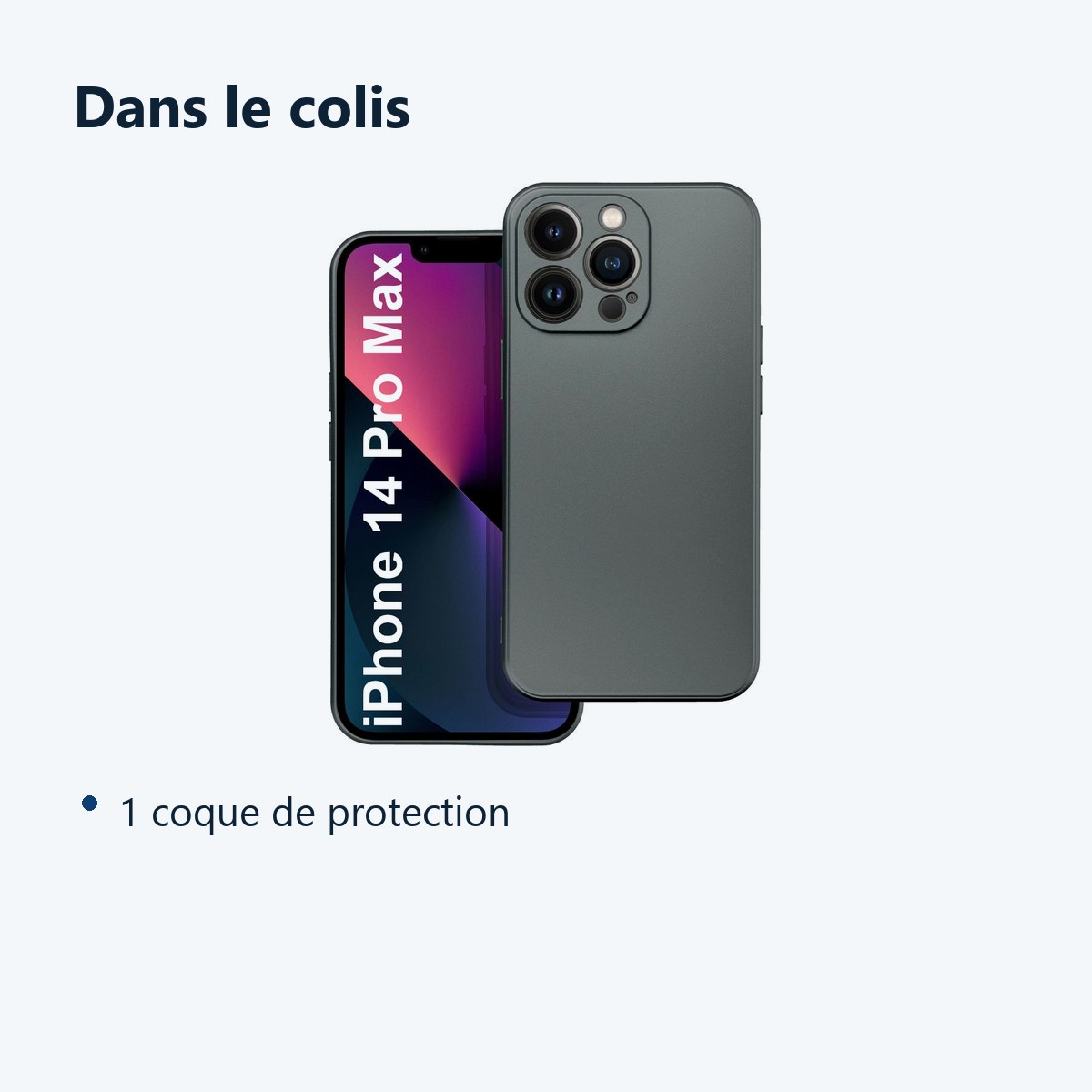 Contenu du colis – Coque Metal couleur Argent Pour iPhone 14 Pro Max