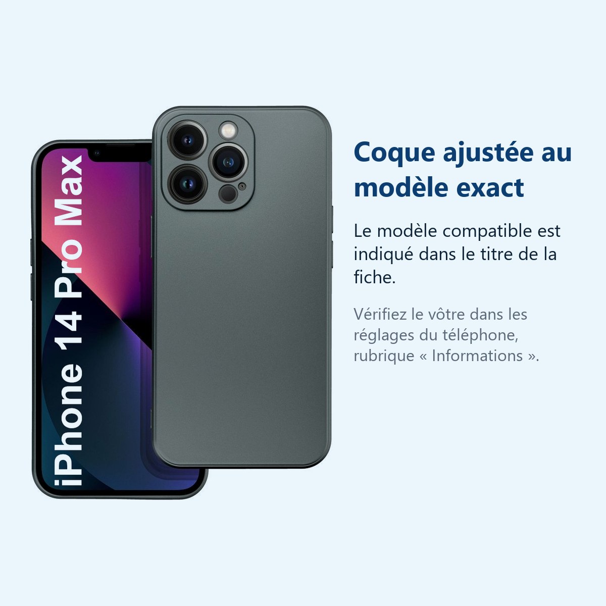 Accessoire ajusté au modèle exact – Coque Metal couleur Argent Pour iPhone 14 Pro Max