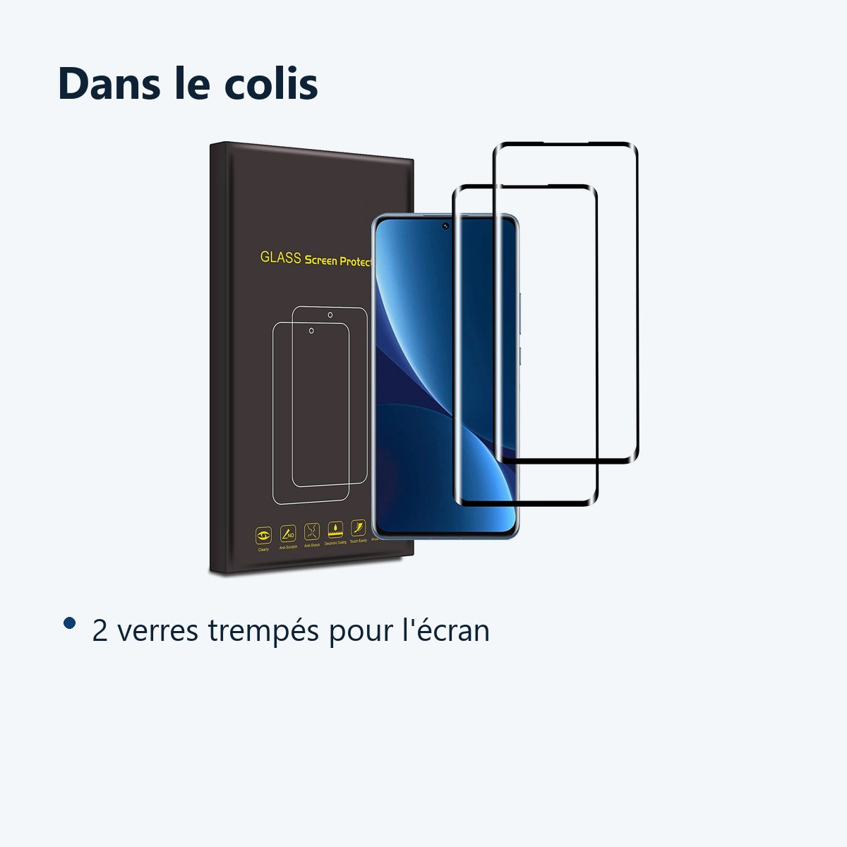 Contenu du colis – Verres Trempes X2 Pour Xiaomi 12 Pro