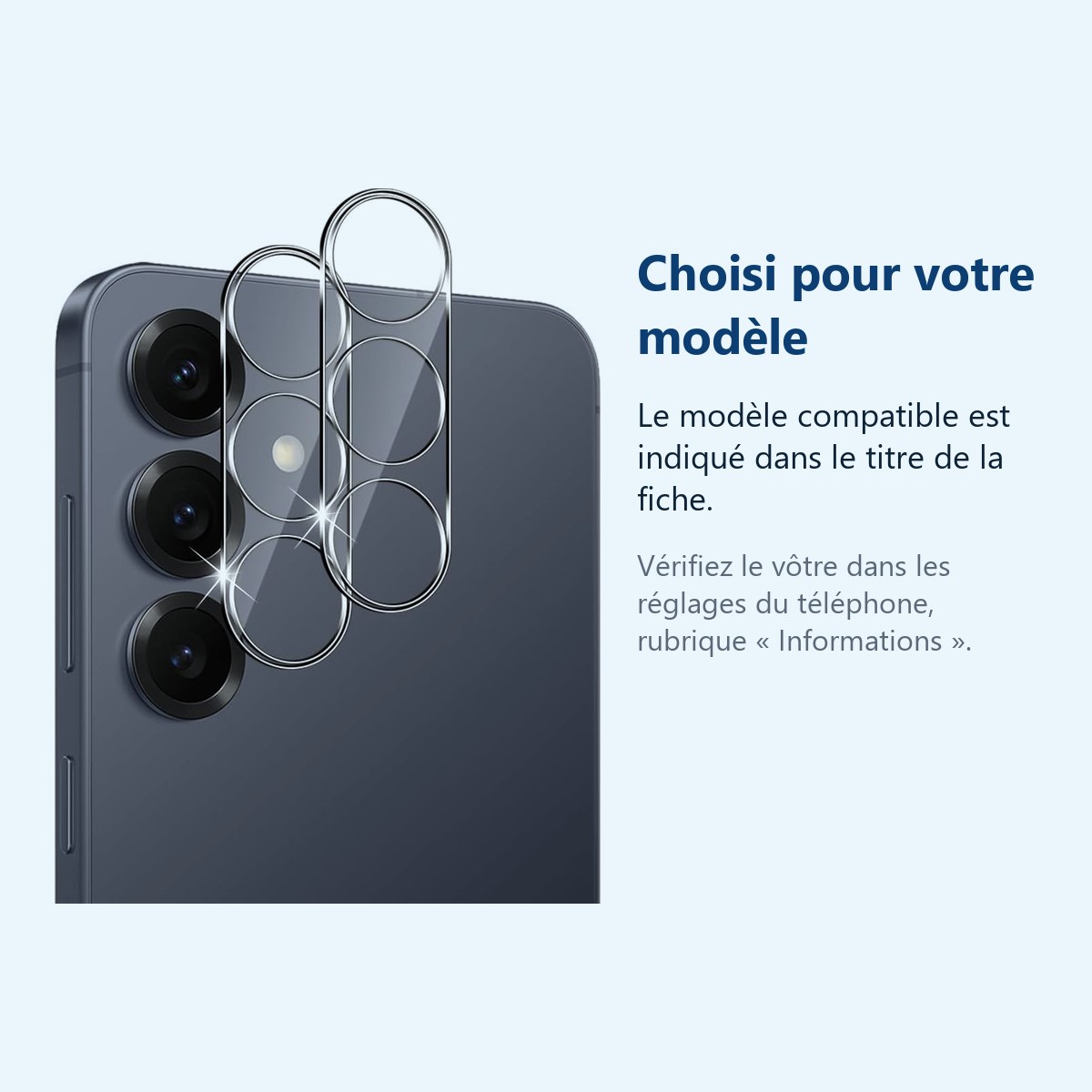 Accessoire ajusté au modèle exact – Verres Protection Camera Arriere Transparent X2 Pour Samsung Galaxy S26