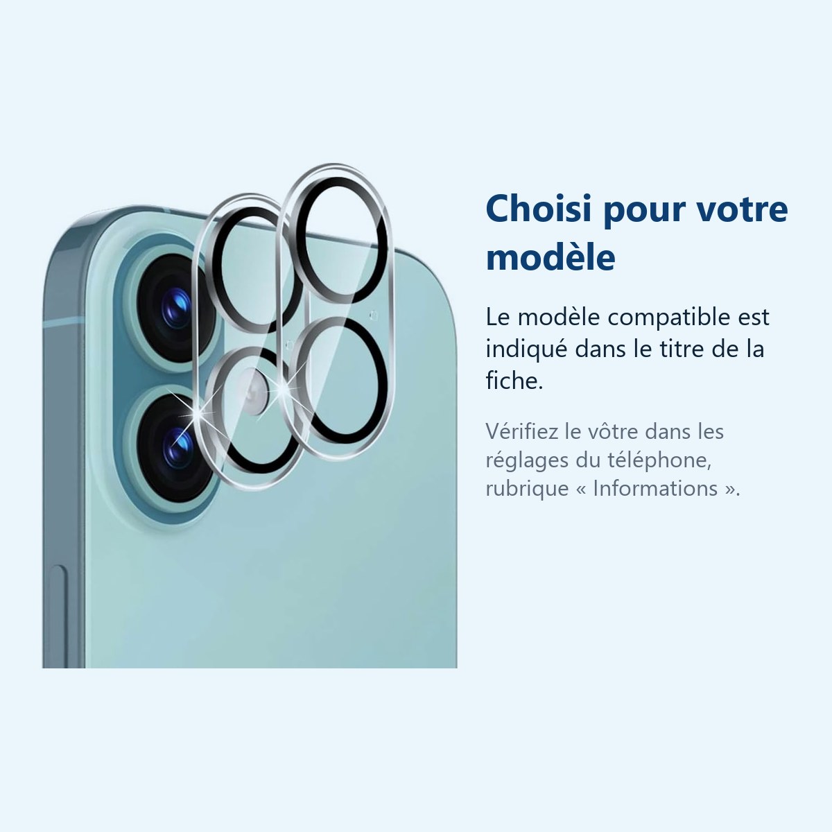 Accessoire ajusté au modèle exact – Verres Protection Camera Arriere Transparent X2 Pour iPhone 17