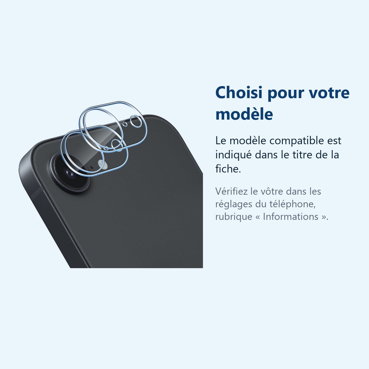 Accessoire ajusté au modèle exact – Verres Protection Camera Arriere Transparent X2 Pour iPhone 16e