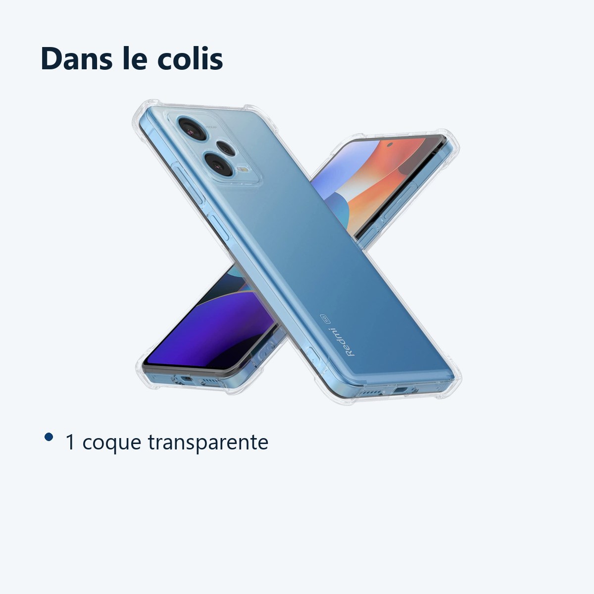 Contenu du colis – Coque Silicone Transparente Angles Renforces Pour Xiaomi Redmi Note 12 Pro Plus