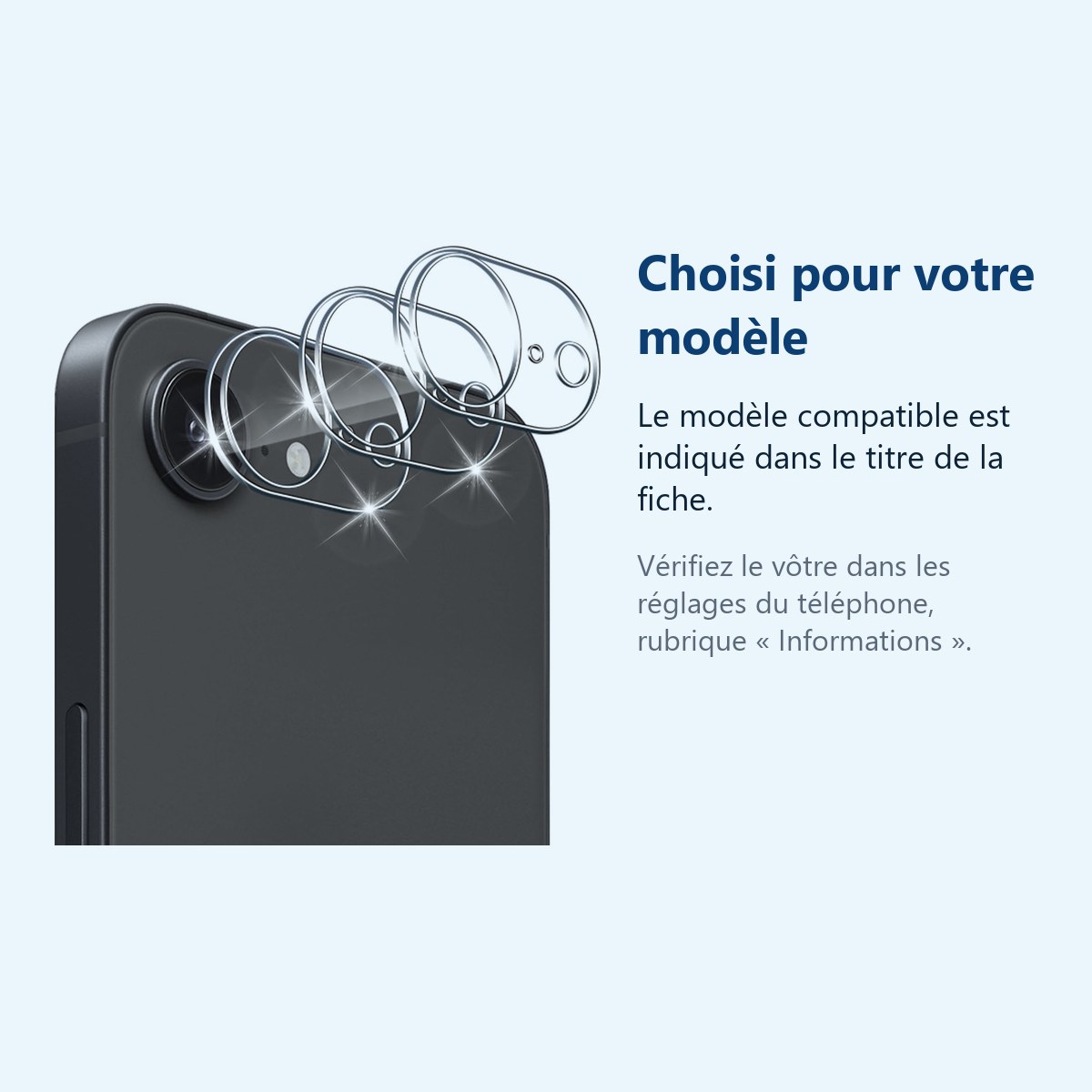Accessoire ajusté au modèle exact – Verres Protection Camera Arriere Transparent X3 Pour iPhone 16e