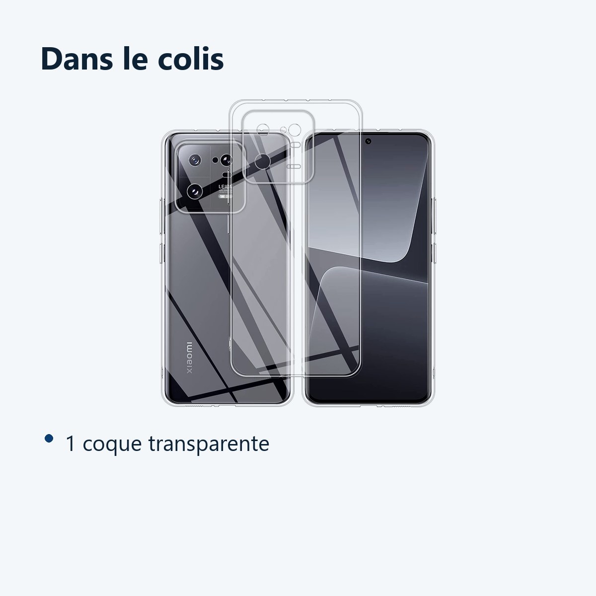 Contenu du colis – Coque Silicone Transparente Pour Xiaomi 13 Pro
