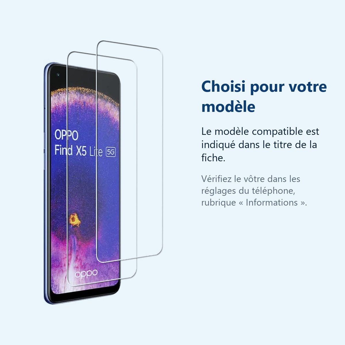 Accessoire ajusté au modèle exact – Verres Trempes X2 Pour Oppo Find X5 Lite