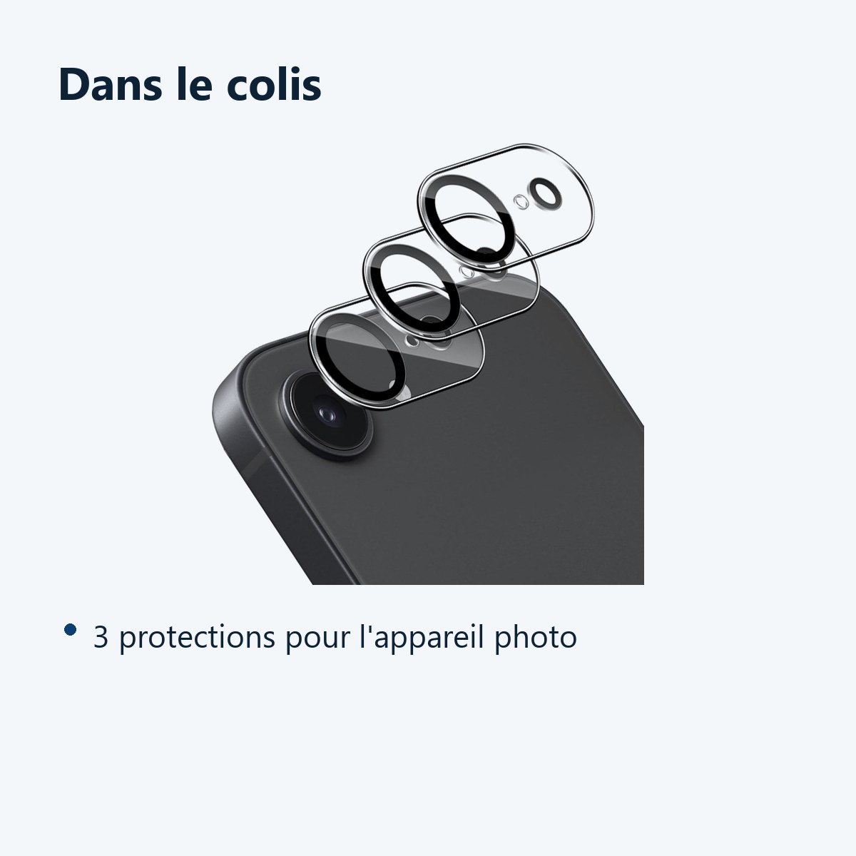 Contenu du colis – Verres Protection Camera Arriere Transparent X3 Pour iPhone 17e