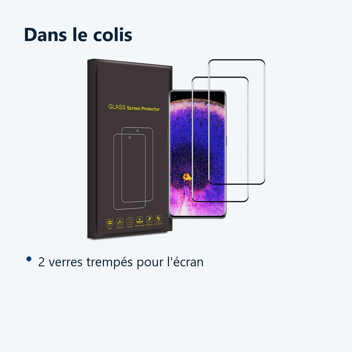 Contenu du colis – Verres Trempes X2 Pour Oppo Find X5 Pro