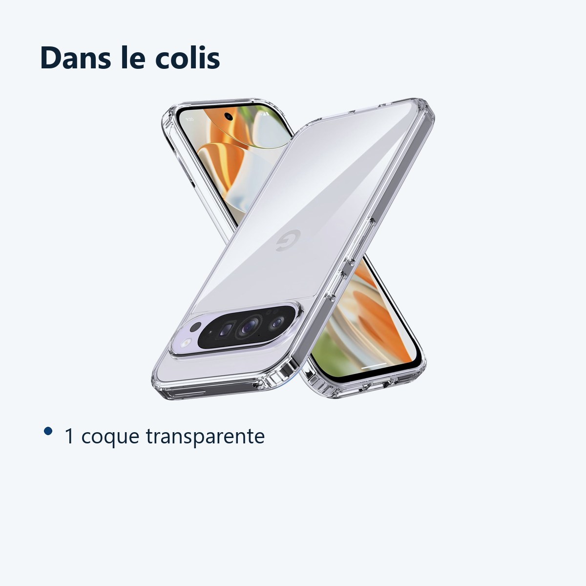 Contenu du colis – Coque Silicone Transparente Pour Google Pixel 9 Pro