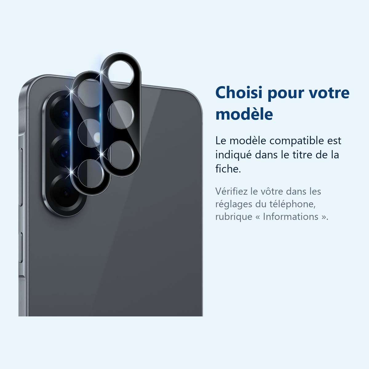 Accessoire ajusté au modèle exact – Verres Protection Camera Arriere Transparent X2 Pour Samsung Galaxy A36